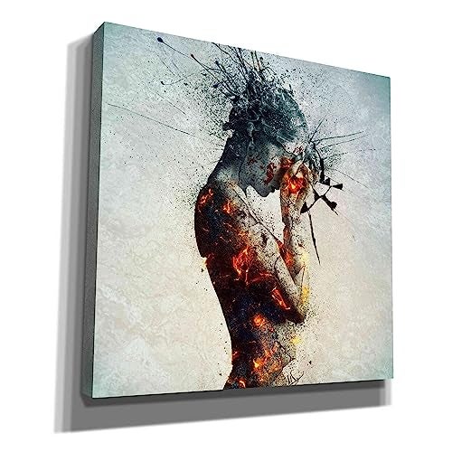 Cortesi Home CH-CA181823 "Deliberation" By Mario Sanchez Nevada Gisele Canvas Wall Art, 18" X 18",,Blue - Image 3
