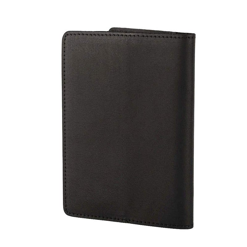 AGBIADD حامل جواز سفر من الجلد الطبيعي محفظة سفر غلاف جواز سفر RFID للنساء والرجال (أسود) - Image 4
