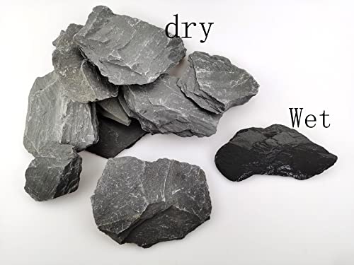 Voulosimi Natural Slate Rocks PH Neutral Stone Perfect Rocks for Aquariums, Landscaping Model,Tank Decoration,Amphibian Enclosures (3.5 LB, 3-5 inch) - Image 3