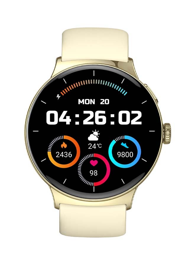 ITEL 270 mAh Smartwatch N9 1.43" AMOLED AOD Display IP68 Waterproof, 100+ Sports Mode Health Monitor Bluetooth Calling Quick Reply Champagne Gold - Image 1