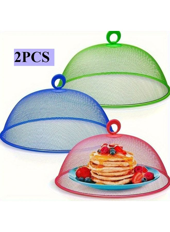 Red Heavy Duty Outdoor Food Covers 2pcs Insectproof Stackable Easy Clean For Picnics Camping BBQs - Image 2