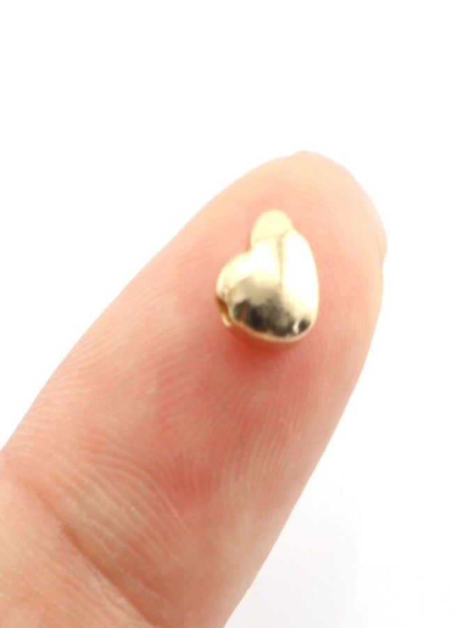 Tegg Spacer Bead 20PCS Heart Shaped 24K Gold Plated Metal Beads Loose Bead for Jewelry Making Bracelets Necklace DIY Craft Work 6x6x3mm - Image 2