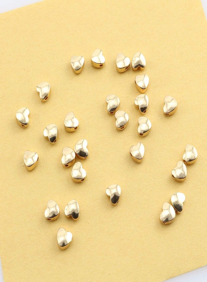 Tegg Spacer Bead 20PCS Heart Shaped 24K Gold Plated Metal Beads Loose Bead for Jewelry Making Bracelets Necklace DIY Craft Work 6x6x3mm - Image 4