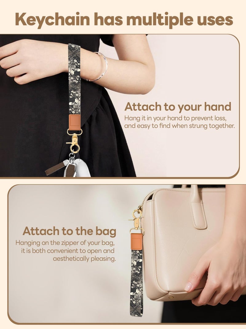 Handlein Wristlet Keychain for Women and Men, Key Chain Holder, Wrist Lanyard for Keys (Black Skull) - Image 4