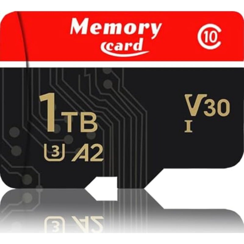 بطاقة ذاكرة ميكرو 1024 جيجابايت، فئة A1، UHS-I U3 V30، فئة 10، متوافقة، سرعة قراءة تصل إلى 100 ميجابايت في الثانية، سرعة كتابة تصل إلى 70 ميجابايت في الثانية، يتضمن محول - Image 1