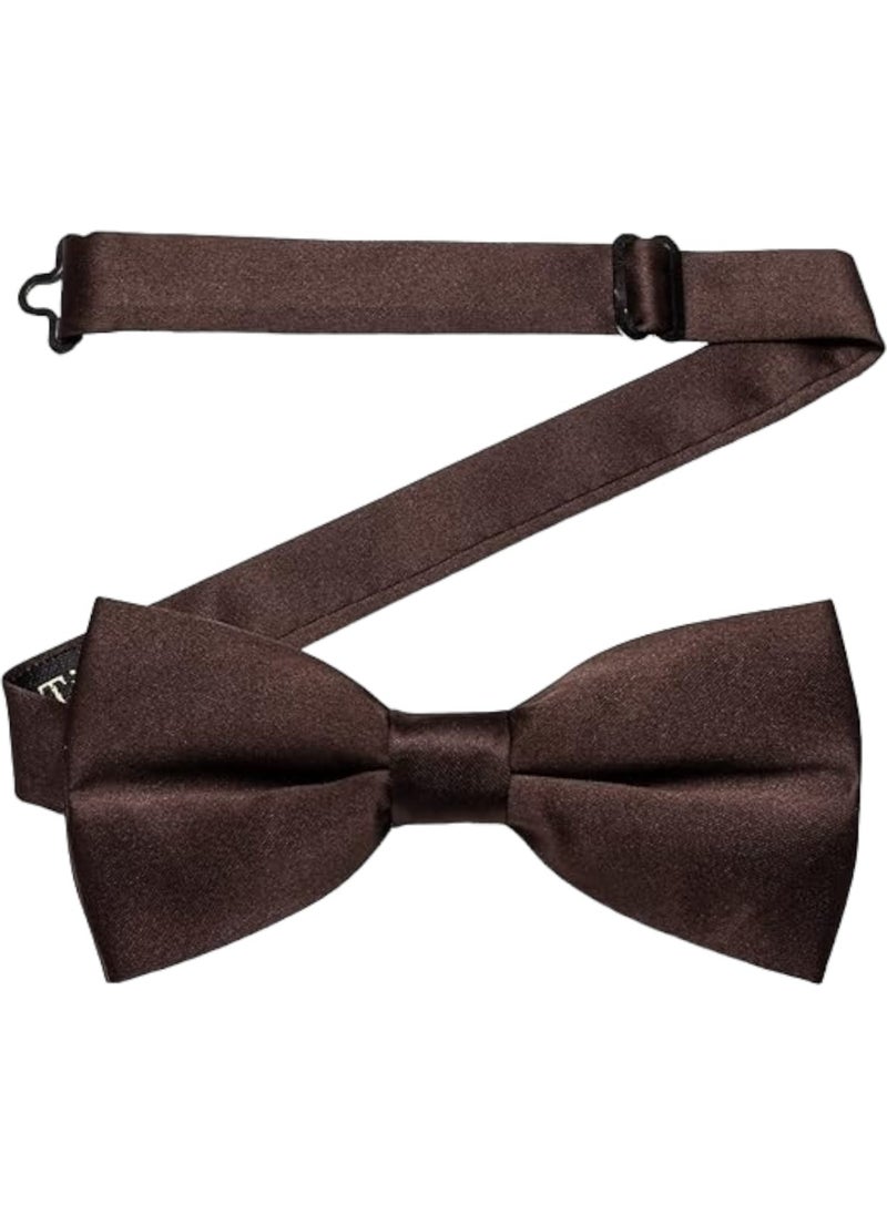 Trenderrs Men's Solid Color Satin Bow Tie  - Image 2