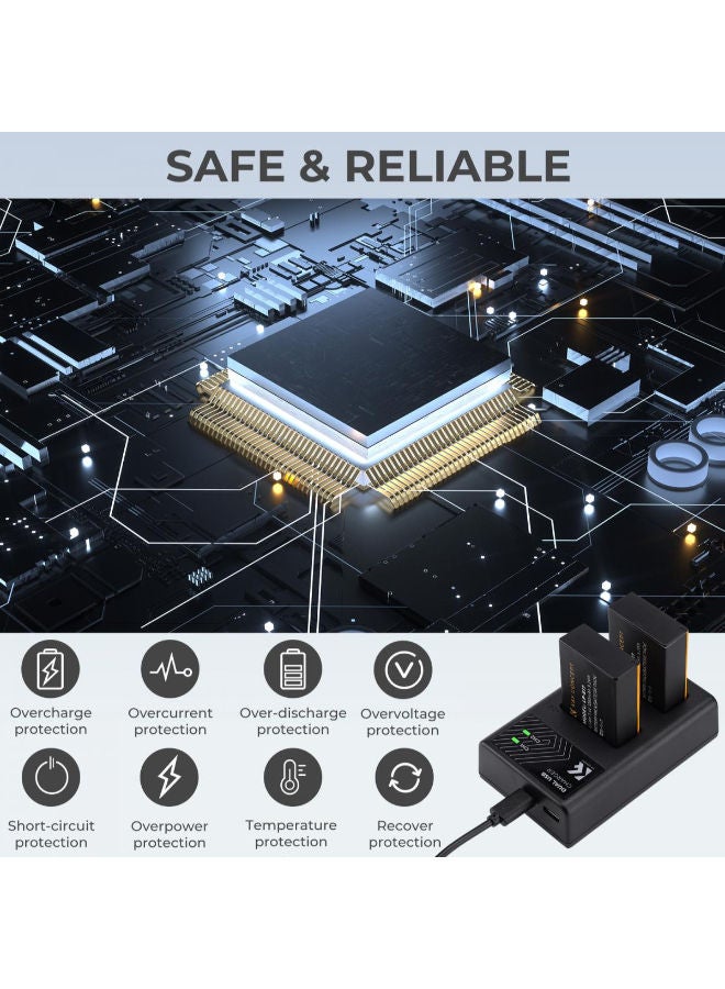 K&F Concept LP-E17 Camera Charger, Dual Slot Quick Charger for Canon EOS RP, Rebel T8i, T7i, T6i, T6s, SL2, SL3, EOS M3, M5, M6 Mark II, 77D, 200D, 750D, 760D, 800D, 8000D Camera (KF28.0008) - Image 4