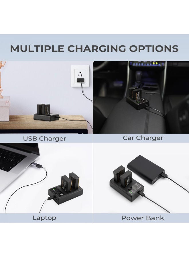 K&F Concept LP-E17 Camera Charger, Dual Slot Quick Charger for Canon EOS RP, Rebel T8i, T7i, T6i, T6s, SL2, SL3, EOS M3, M5, M6 Mark II, 77D, 200D, 750D, 760D, 800D, 8000D Camera (KF28.0008) - Image 3