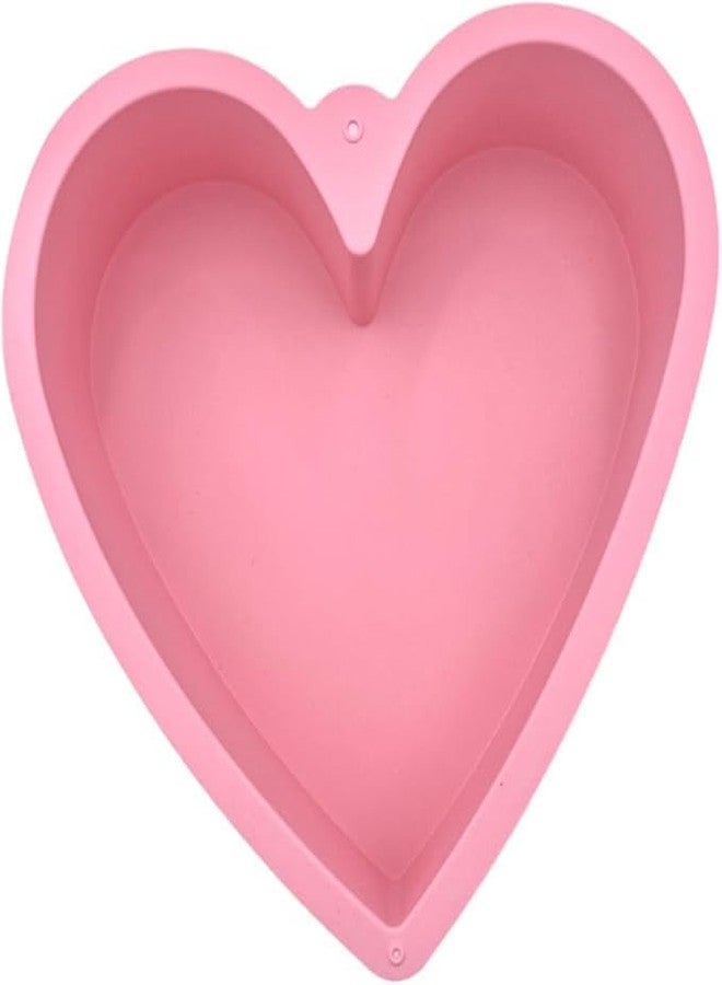 JNXHON Nonstick Silicone Heart Cake Mold, Heart Cake Pan Set for Brownies, Food Grade Silicone, Nonstick Easy Clean, Freezer, Microwave and Oven Safe, Pink, 9 Inch - Image 3