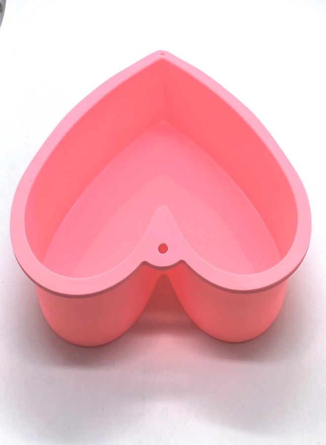 JNXHON Nonstick Silicone Heart Cake Mold, Heart Cake Pan Set for Brownies, Food Grade Silicone, Nonstick Easy Clean, Freezer, Microwave and Oven Safe, Pink, 9 Inch - Image 5