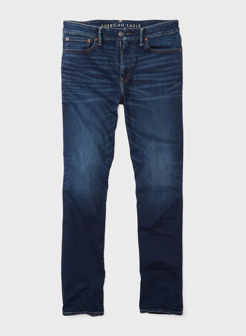 American Eagle Mid Wash Relaxed Jeans