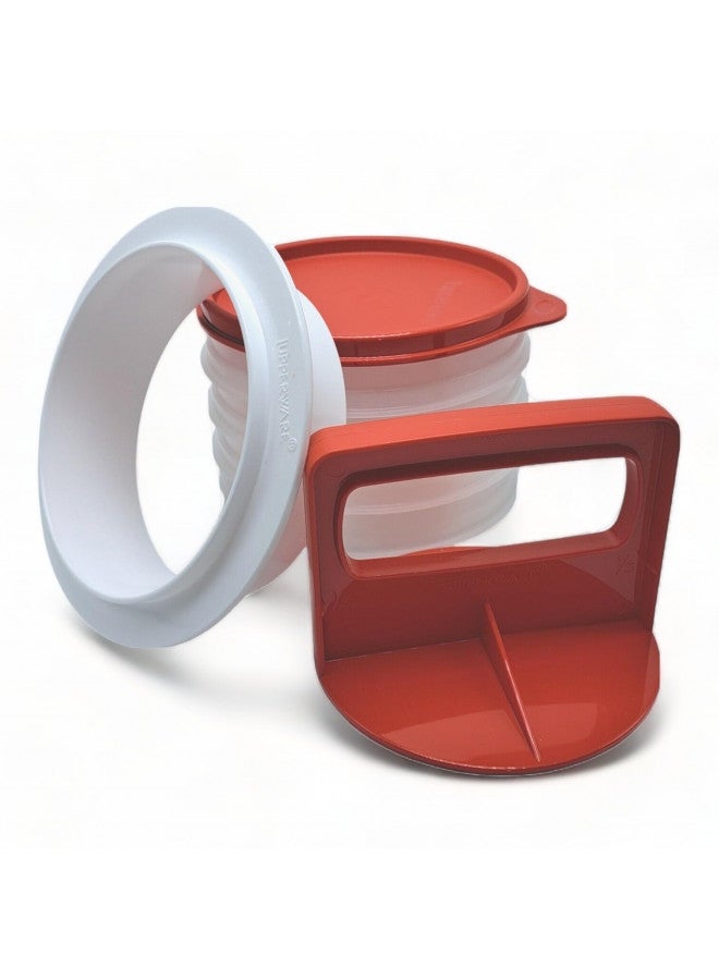 Tupperware Hamburger Press and Freezer Set in Chili Red - Image 1