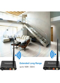 Excefore 2.4GHz Wireless Audio Transmitter Receiver, 165 ft Long Range Low Latency Audio Adapter with Volume Control for Subwoofer, Powered Speaker, Soundbar, RCA or 3.5mm Jack Input/Output  - Image 4