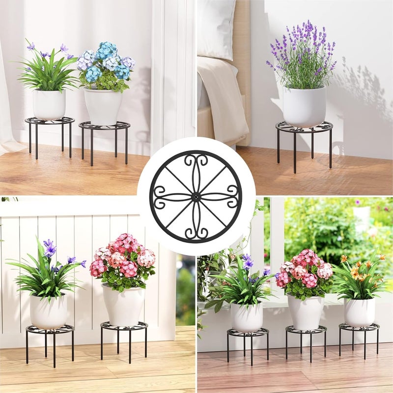 Tazweeq Metal Plant Stands, 10.2 IN Flower Pot Holder for Indoor & Outdoor Courtyards, Gardens, Ideal Plant Risers & Shelf Accessories - Image 4
