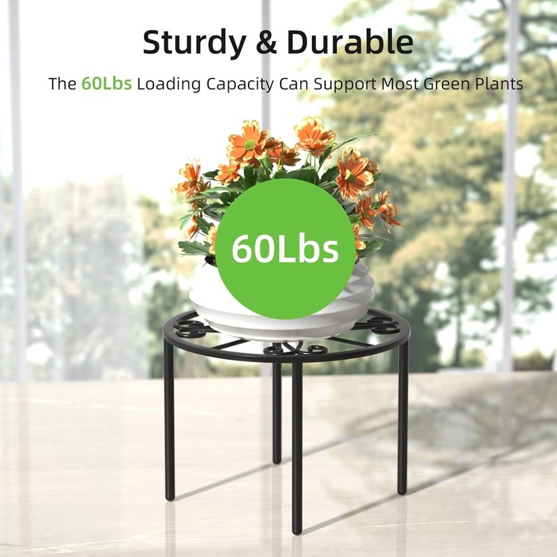 Tazweeq Metal Plant Stands, 10.2 IN Flower Pot Holder for Indoor & Outdoor Courtyards, Gardens, Ideal Plant Risers & Shelf Accessories - Image 2