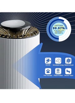 Furtey Air Purifier for Middle East - HEPA Desert Dust Filter, Smoke & Pollen Eliminator, 2-Speed Bedroom Purifier with Energy Saving Mode & Quran Night Light  - Image 3