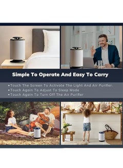 Furtey Air Purifier for Middle East - HEPA Desert Dust Filter, Smoke & Pollen Eliminator, 2-Speed Bedroom Purifier with Energy Saving Mode & Quran Night Light  - Image 5