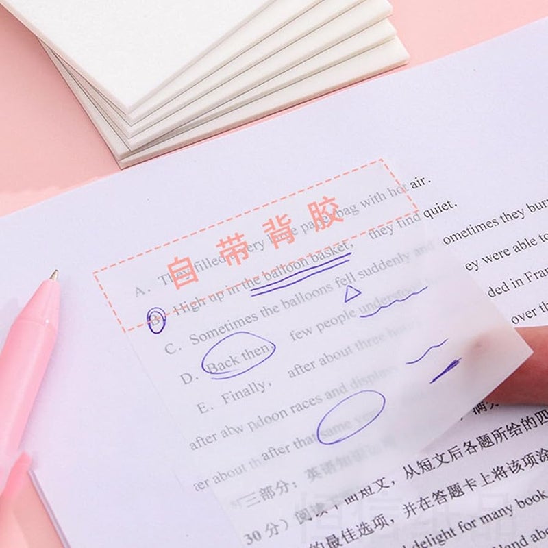 ملاحظات لاصقة بلون الماكرون الوردي 5 قطع، ورق ملاحظات لاصق مقاوم للماء للمدرسة والمكتب - Image 5