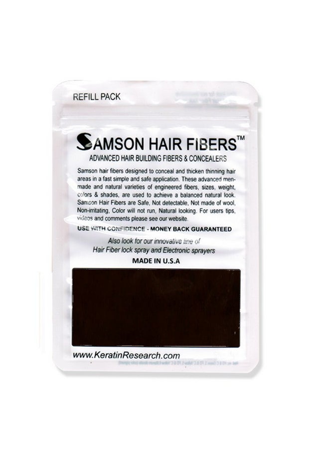 Samson Hair Fibers - For Thinning Hair 100% Undetectable Natural Formula Completely Conceals Hair Loss In Seconds. Covers Bald Spots. Thicken Your Hair Instantly 25 Grams Refill (Dark Brown) - Image 1