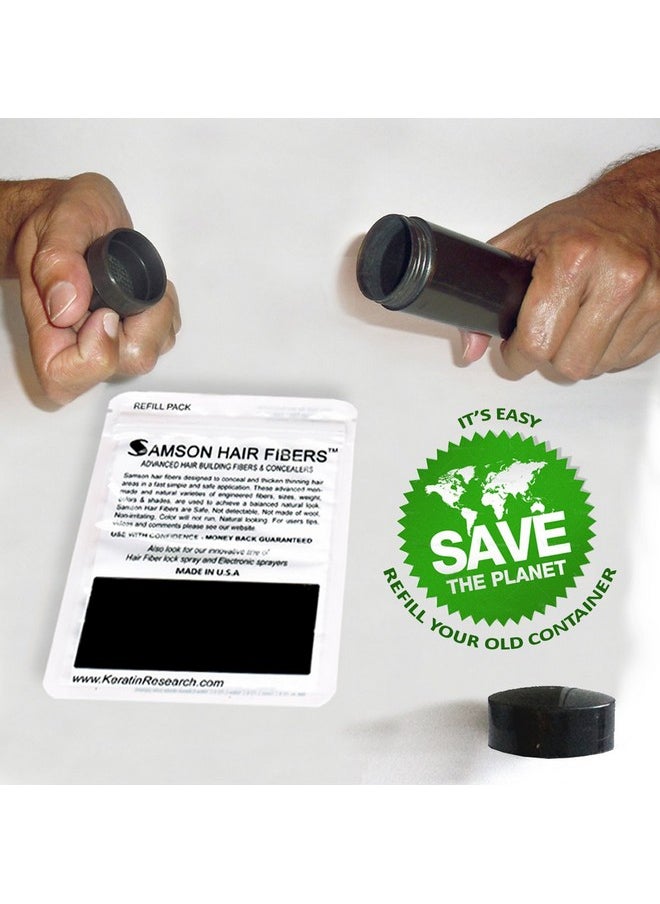 Samson Hair Fibers - For Thinning Hair 100% Undetectable Natural Formula Completely Conceals Hair Loss In Seconds. Covers Bald Spots. Thicken Your Hair Instantly 25 Grams Refill (Dark Brown) - Image 1