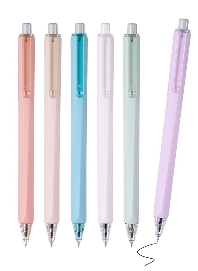Black Ink Ballpoint Pen 0.5 mm 6 Pack Gel Pens Quick Dry Ink Pens - Image 1