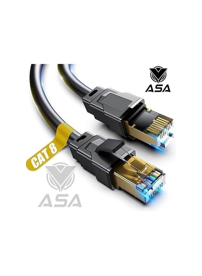 ASA High Speed ​​40Gbps 2000MHz Cat8 Ethernet Cable RJ45 Network Internet LAN Wire Compatible with Game Consoles, PC, PS5, PS4, Xbox, Modem, Router, WiFi Extender, Patch Panel - 0.5m Black  - Image 3
