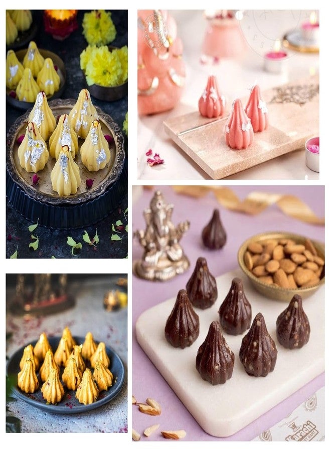 Skytail Steel Aluminium Small & Big Size Modak Moulds Pack of 2 for Ganpati Bappa Ganesh Chaturti Diwali Festival Celebration Pooja Handmade Indian Sweets Prasad Chocolate Mithai Cake Dumpling - Image 4