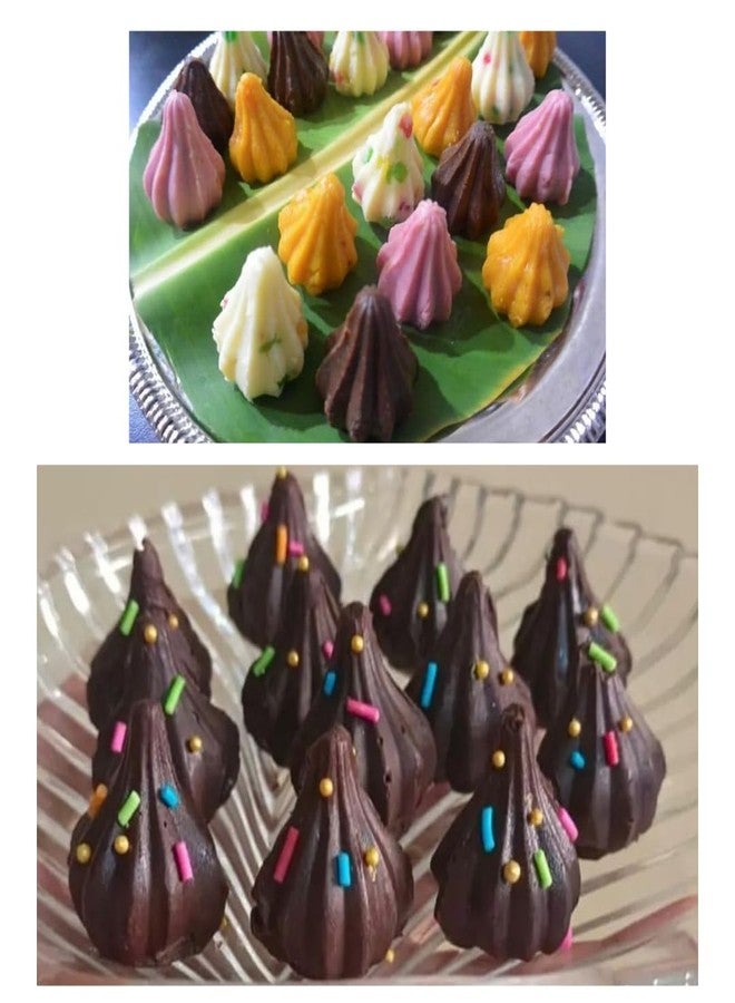 Skytail Steel Aluminium Small & Big Size Modak Moulds Pack of 2 for Ganpati Bappa Ganesh Chaturti Diwali Festival Celebration Pooja Handmade Indian Sweets Prasad Chocolate Mithai Cake Dumpling - Image 5