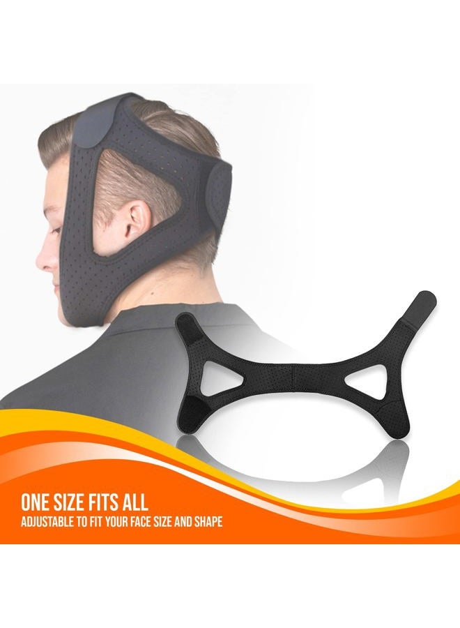 Mobi Lock Chin & Neck Strap - Soft, Breathable Neoprene Anti-Snore Sleep Strap - Sleeping Aids For Men & Women - Adjustable Hook & Loop Closure - Black - by Mobi Lock. - Image 2