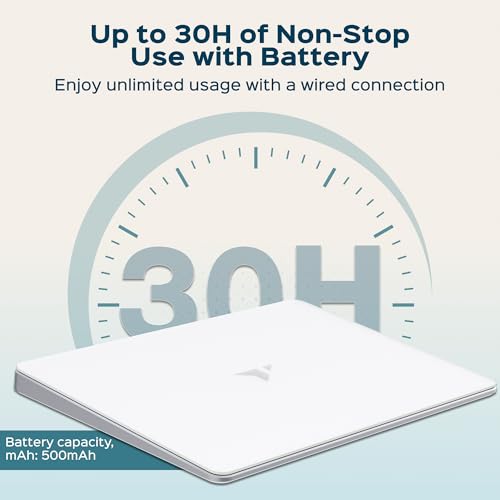 Turonic TP1 Wireless Touchpad, Bluetooth 2.4GHz, Type-C Rechargeable, 150×105mm Area, Up to 30H Use, 4-Touch Recognition, Multi-Device Connection, Precision Glass Surface, Compatible with Windows - Image 3