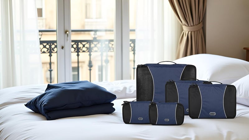 GOX Ultra Light 5 piece Packing Cubes Travel Luggage Organizer 1 Large 2 Medium 2 Small, Navy, 15 liters - Image 2
