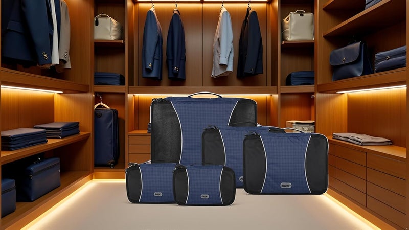 GOX Ultra Light 5 piece Packing Cubes Travel Luggage Organizer 1 Large 2 Medium 2 Small, Navy, 15 liters - Image 5