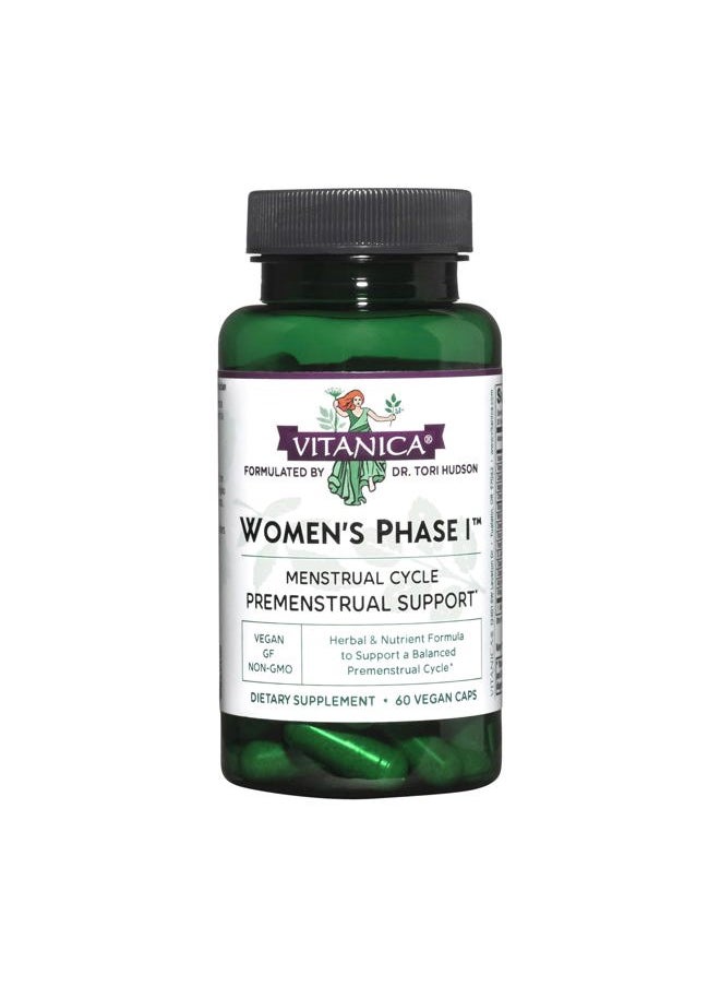 Vitanica - Women's Phase I, Premenstrual Support, Vegan, 60 Capsules - Image 1