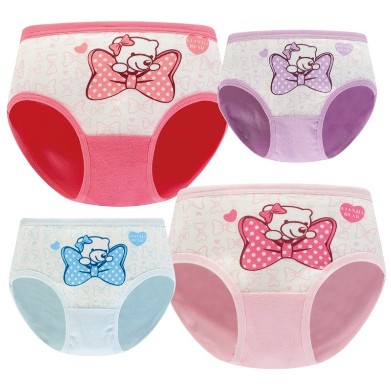 New Candy-Colored Cotton Girls Underwear with Cartoon Prints 1108 color mixing 