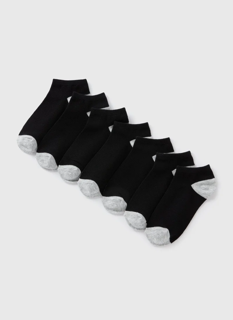 Matalan 7 Pack Black Trainer Socks