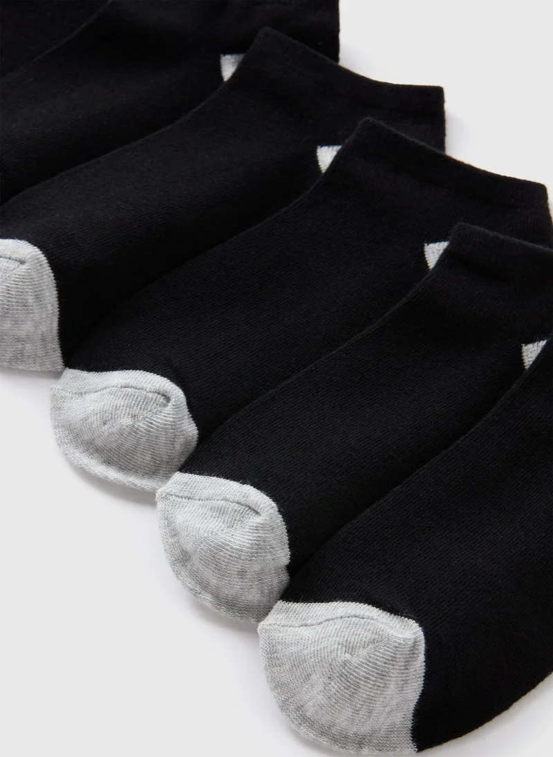 Matalan 7 Pack Black Trainer Socks