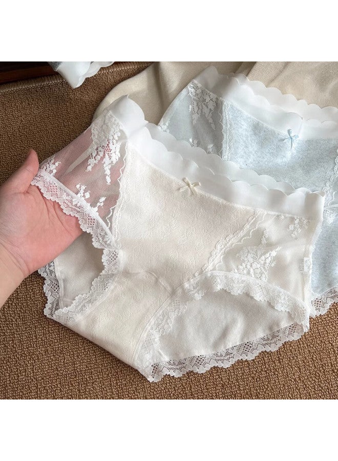 Madallo A-class Baby Cotton Women's Underwear Women's Pure Cotton Antibacterial Crotch Lace Girl's Underwear Mid-waist Triangle Pants - Image 5