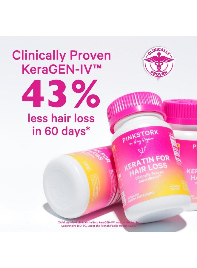 Pink Stork Keratin Hair Loss Supplement for Women - Clinically Studied KeraGEN-IV for Hair Care, Thinning, Shedding and Beauty - Hair Skin and Nails Support - Postpartum Hair Growth - 30 Capsules - Image 4