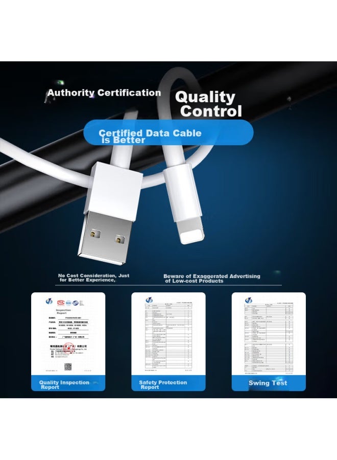 KOVOL Apple Data Cable For Iphone 14/13/12 Pro Max/11/xs/xr/8, Smartphones, Tablets, Ipad, Car Usb Charger Cable 1.5 Meters - Image 1