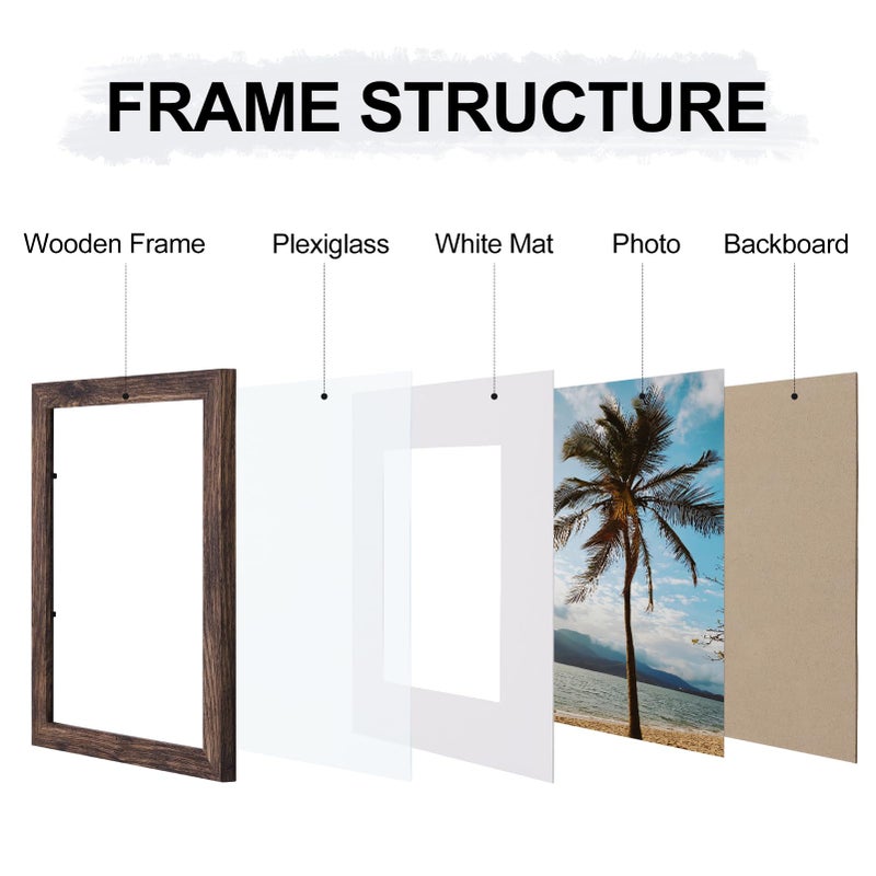 Vittanly 10 Pack Picture Frames Collage Wall Decor  Gallery Wall Frame Set for Wall or Tabletop Display  Multi Sizes with Two 8x10  Four 5x7  and Four 4x6 Photo Frames  Brown - Image 5