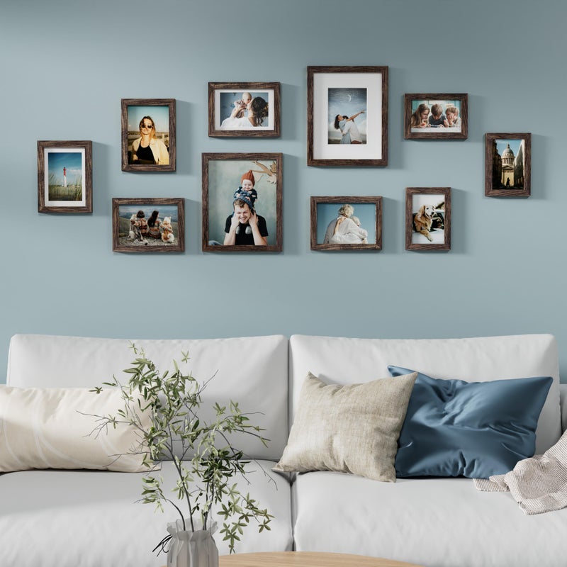 Vittanly 10 Pack Picture Frames Collage Wall Decor  Gallery Wall Frame Set for Wall or Tabletop Display  Multi Sizes with Two 8x10  Four 5x7  and Four 4x6 Photo Frames  Brown - Image 3