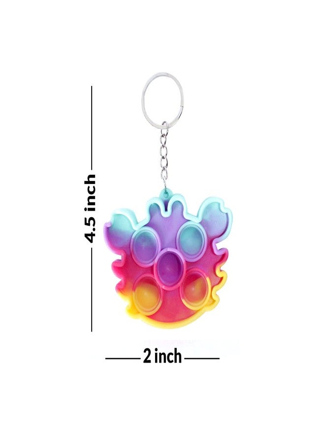 AASA Mini Pop Push It Toy Key Chain Silicone Squeeze Sensory Tools to Relieve Emotional Stress for Kids and Adults (Set of 2Pcs, Multicolor) - Image 2