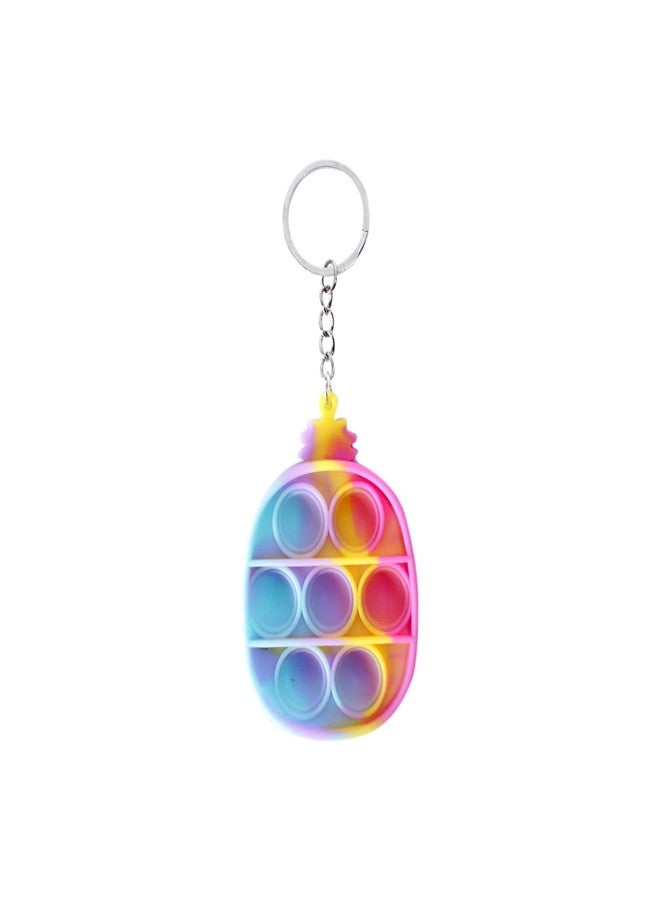 AASA Mini Pop Push It Toy Key Chain Silicone Squeeze Sensory Tools to Relieve Emotional Stress for Kids and Adults (Set of 2Pcs, Multicolor) - Image 3