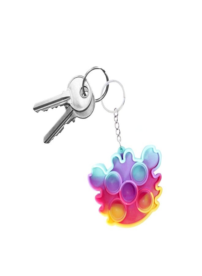AASA Mini Pop Push It Toy Key Chain Silicone Squeeze Sensory Tools to Relieve Emotional Stress for Kids and Adults (Set of 2Pcs, Multicolor) - Image 5