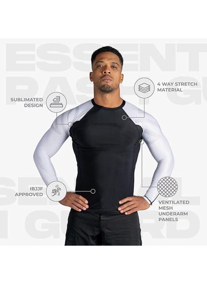Sanabul  Essential Long Sleeve Compression Shirts For Men | Mma Bjj Athletic Compression Shirt | Men Cross Training Rashguard (Large, White)  - Image 4