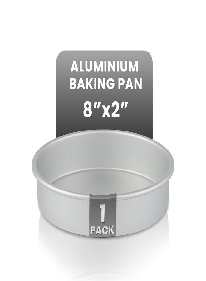 Restaurantware-Met Lux 8 x 2 Inch Straight-Sided Baking Tin, 1 Round Cake Pan - Oven-Ready, Freezable, Anodized Aluminum Round Baking Pan, Greaseproof, For Layer Birthday Cake - Image 1