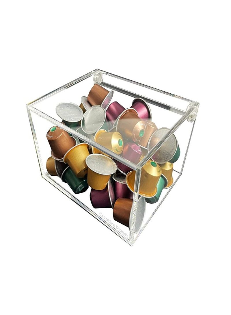 Creative Planet coffee pod holder for Nespresso Vertuoline k cup keurig capsules clear acrylic dispenser for coffee station also suited for creamers sugar packets & condiments - Image 1