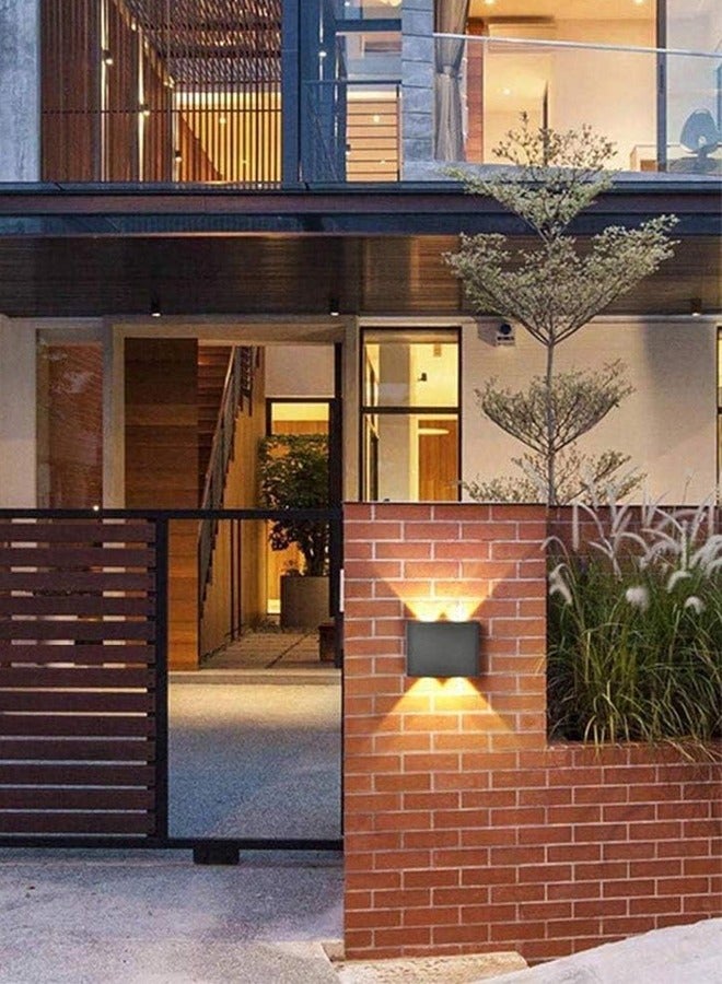 4W Wall Light Black LED Wall Light Modern Aluminum Waterproof Outdoor and Indoor Wall Lamp 3000K Warm Light Directional 4-Light Up and Down - Image 5