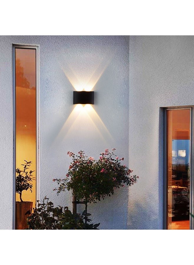 4W Wall Light Black LED Wall Light Modern Aluminum Waterproof Outdoor and Indoor Wall Lamp 3000K Warm Light Directional 4-Light Up and Down - Image 2