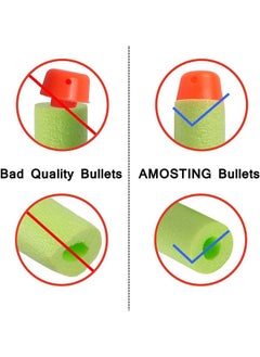AMOSTING Refill Darts 100Pcs Bullet For Nerf N-Strike Elite 2.0 Zombie Strike Rebelle - Green With Storage Bag  - Image 4